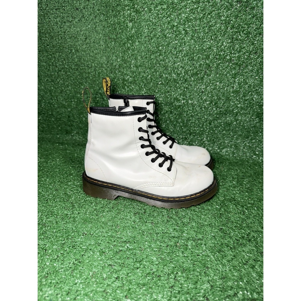 Dr. Martens Girl Size 3 US 34 EU 1460 White Leather Lace Up Casual Comfort Boots